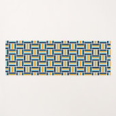 Square Pattern - Gold und Blau Yogamatte (Vorderseite (Horizontal))