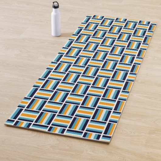 Square Pattern - Gold und Blau Yogamatte (Beispiel)