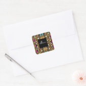 Square Pearl Chain Square Aufkleber. Quadratischer Aufkleber (Umschlag)