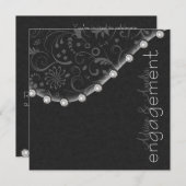 Square Pearl Verlobung Einladung (Vorne/Hinten)