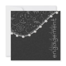 Square Pearl Verlobung Einladung