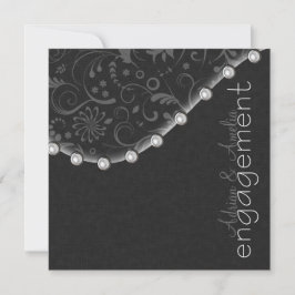 Square Pearl Verlobung Einladung