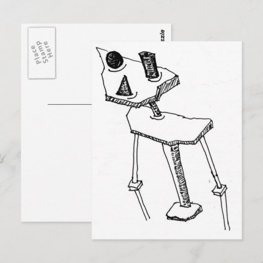 Square Peg Postkarte (Vorne/Hinten)