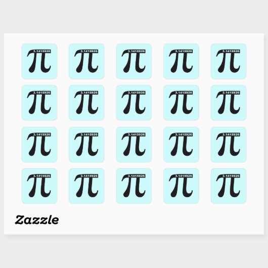 Square Pi Sticker (blau)