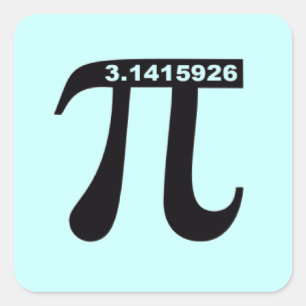 Square Pi Sticker (blau)