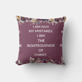 Square pillow with a simple purple religious quote kissen