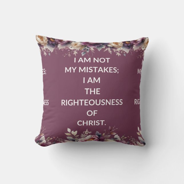 Square pillow with a simple purple religious quote kissen (Vorderseite)