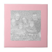 Square Pink Border Foto Fliese (Vorderseite)