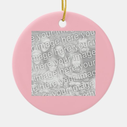 Square Pink Border Foto Keramikornament (Vorne)