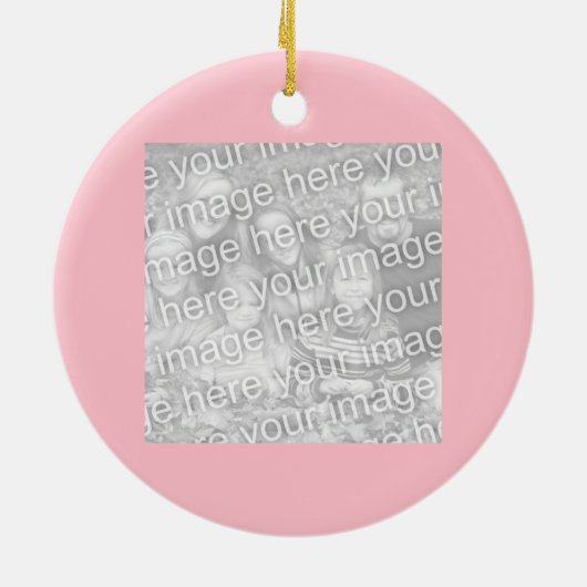 Square Pink Border Foto Keramikornament (Hinten)