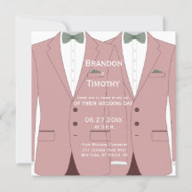 Square Pink Gay Wedings Invites