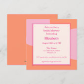 Square Pink & Orange Bridal Dusche Einladung (Vorne/Hinten)