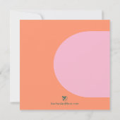 Square Pink & Orange Bridal Dusche Einladung (Rückseite)