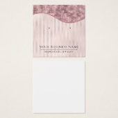Square Pink Stripes Glam Earring Display Cards (Vorne & Hinten)