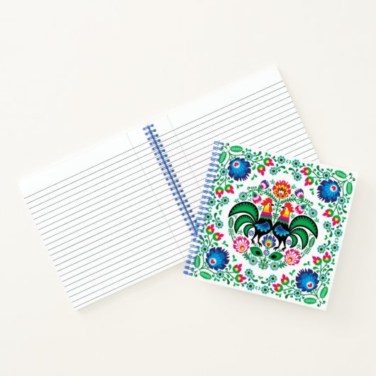 Square Polish Rooster Pattern Notizblock (Innenseite)