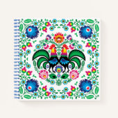 Square Polish Rooster Pattern Notizblock (Vorderseite)