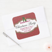 Square Polka Dot Muster Weihnachtskleber Quadratischer Aufkleber (Umschlag)
