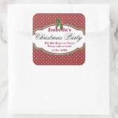 Square Polka Dot Muster Weihnachtskleber Quadratischer Aufkleber (Tasche)