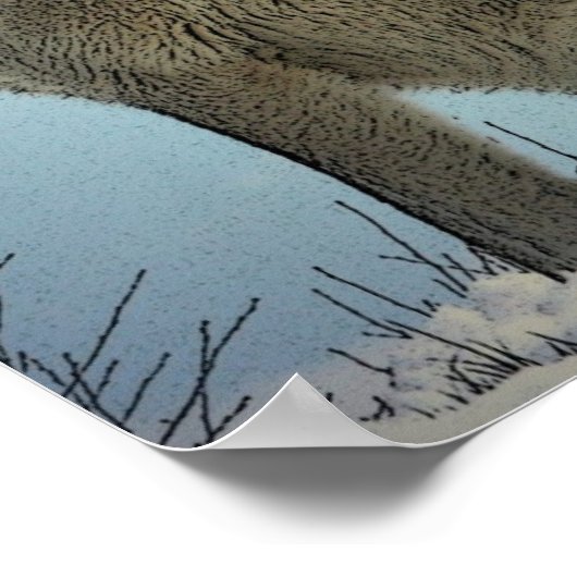 Square Poster - Howling Wolf Poster Print (Ecke)