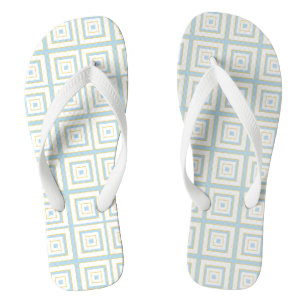 Square Prisms Duck Egg Blue Gold White Gray Badesandalen