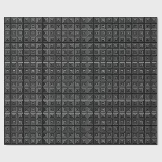 Square Prisms Schwarz-weiß Geschenkpapier (Flach)
