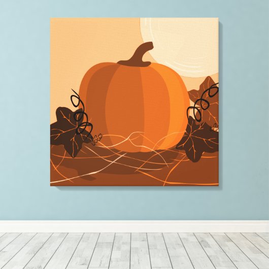 Square Pumpkin Orange Kitchen Wall Decke Leinwanddruck (Insitu (Holzboden))