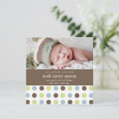 Square Punkt | Geburtsankündigung Ankündigung (Stehend Vorderseite)