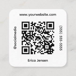 Square QR Social Media Contact Quadratische Visitenkarte