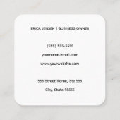 Square QR Social Media Contact Quadratische Visitenkarte (Rückseite)