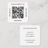 Square QR Social Media Contact Quadratische Visitenkarte (Vorne/Hinten)