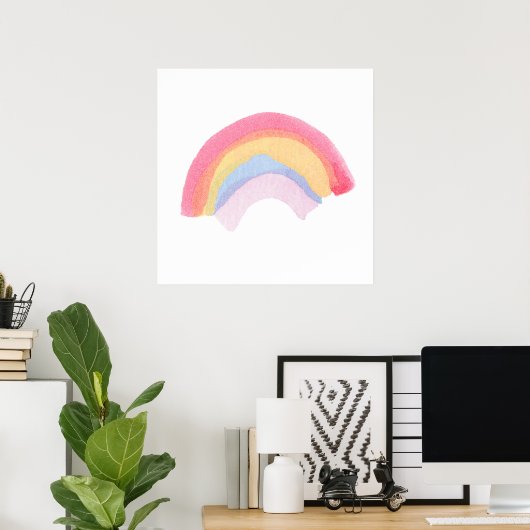 Square Rainbow Print Poster (Heimbüro)