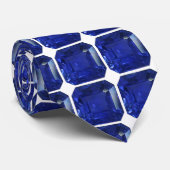 Square Rectangle Blue Sapphire Krawatte (Gerollt)