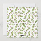 Square Red Berries Photo Collage Merry Christmas Feiertagskarte (Rückseite)