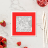 Square Red Border Foto Serviette (Beispiel)