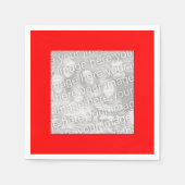 Square Red Border Foto Serviette (Vorderseite)