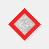 Square Red Border Foto Serviette (Ecke)