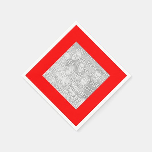 Square Red Border Foto Serviette (Ecke)