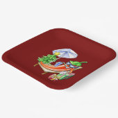 Square Red Christmas Funny Funny Chili Pappteller (Gewinkelt)