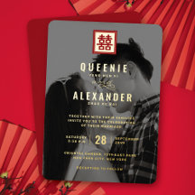 Square Red Double Happiness Foto Chinese Wedding