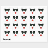 Square Red Lips Kiss Stickers (Blatt)