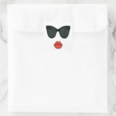 Square Red Lips Kiss Stickers (Tasche)