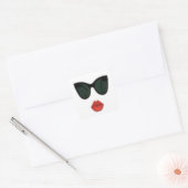Square Red Lips Kiss Stickers (Umschlag)