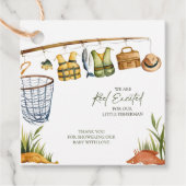 Square Reel spannende Baby Dusche Vielen Dank Geschenkanhänger (Vorderseite)