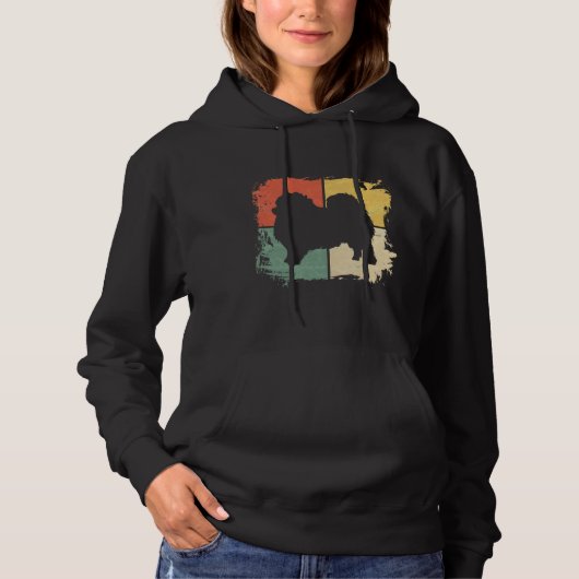 Square Retro Spitz Eigentümer Hund Eltern Pompom D Hoodie (Vorderseite)