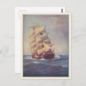 Square Rigger Ship Illustration Postkarte (Vorne/Hinten)