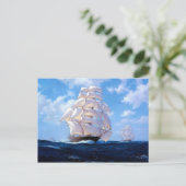 Square riggers under full sail postkarte (Stehend Vorderseite)