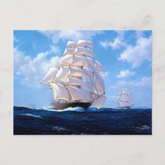 Square riggers under full sail postkarte (Vorderseite)