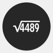 Square Root 4489 Funny Math Teacher Six Seven 67 M Runder Aufkleber (Vorderseite)