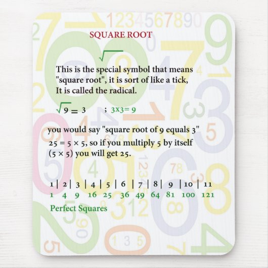 Square Root Mousepad (Vorne)
