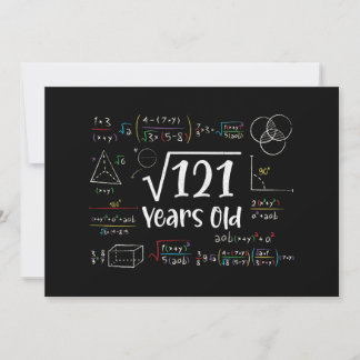 Square Root of 121 11. Geburtstag 11 Jahre Alte Ge Einladung